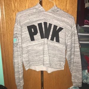 pink cropped Hoodie